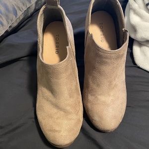 TORRID Tan Suede Booties